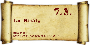 Tar Mihály névjegykártya