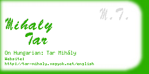 mihaly tar business card